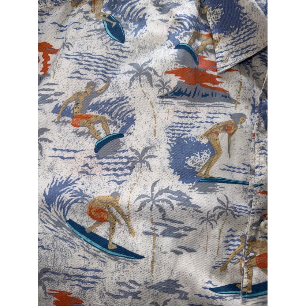 Tommy Bahama Mens 2XLB Surfing Palm Tree Print Tencel Cotton Short Sleeve Shirt - Picture 9 of 9